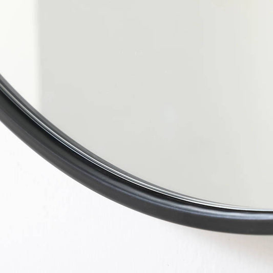 Round 21-inch Wall Mirror in Black - Living Room Bedroom Accent Bathroom Mirror