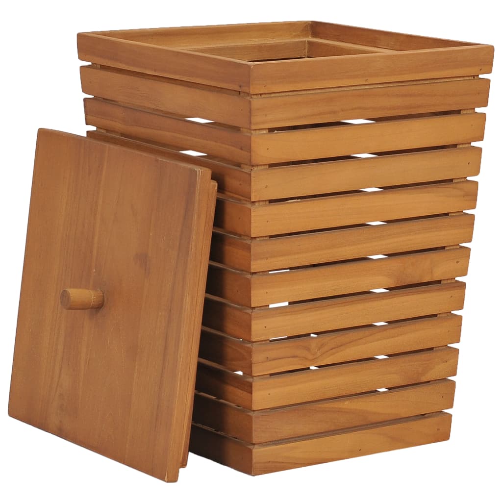 Solid Teak Wood Laundry Basket
