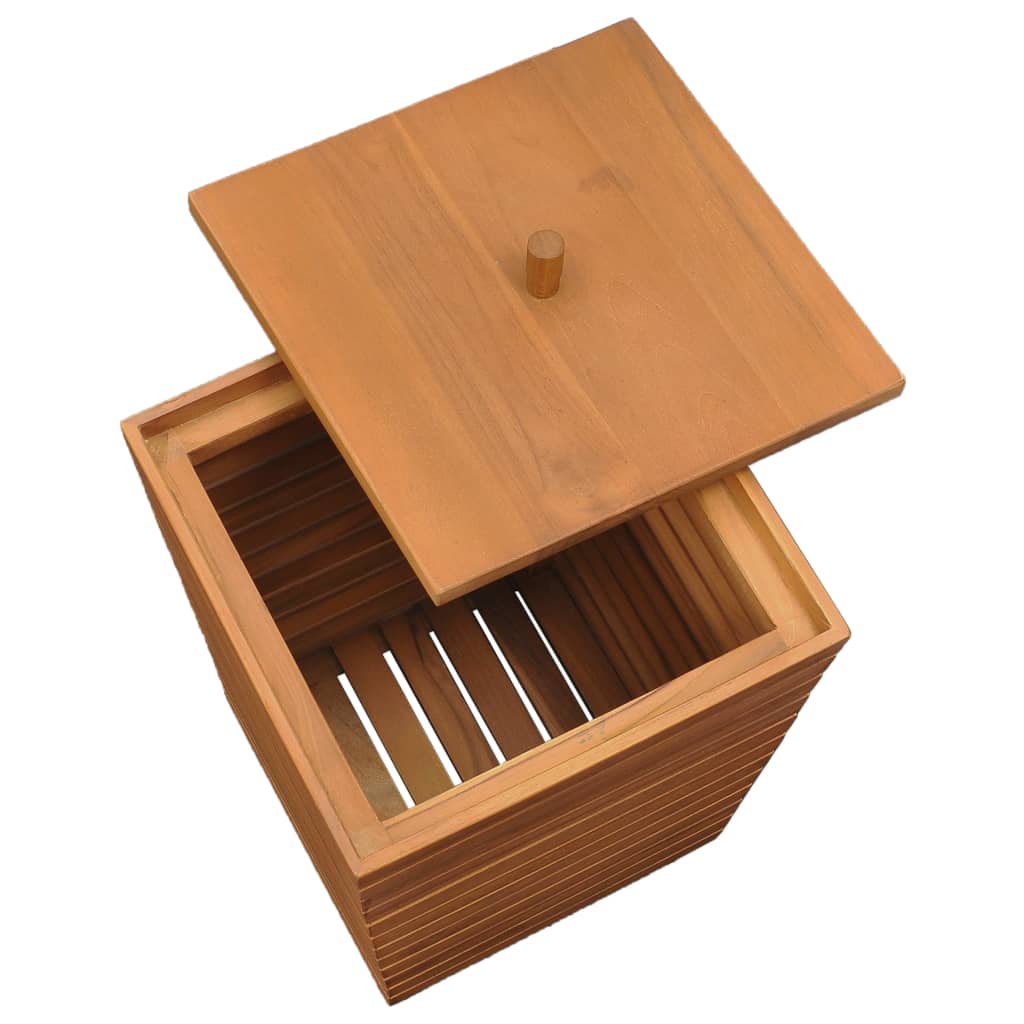 Solid Teak Wood Laundry Basket