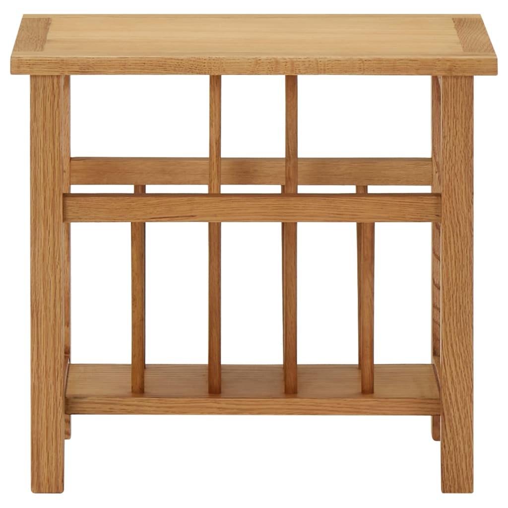 Solid Oak Wood Magazine Table