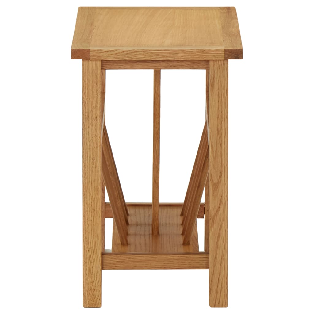 Solid Oak Wood Magazine Table