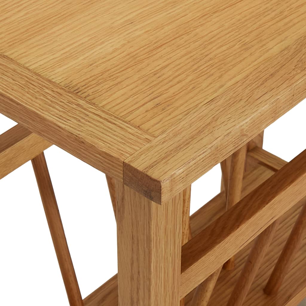 Solid Oak Wood Magazine Table