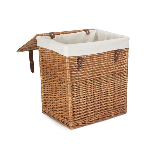 Boutique Double Steamed Wicker Laundry Basket With Lining